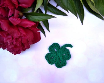 Shamrock Crochet Pattern, PDF INSTANT DOWNLOAD,  Crochet Applique Pattern, St. Patrick's Day, Lucky Clover