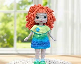 Crochet Doll Pattern, 12 inch Amigurumi Doll with Removable Clothes