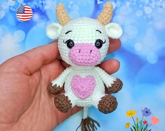 Patrón Vaca a Crochet, Patrón Vaca Amigurumi, Animales de Granja a Crochet, Tutorial PDF