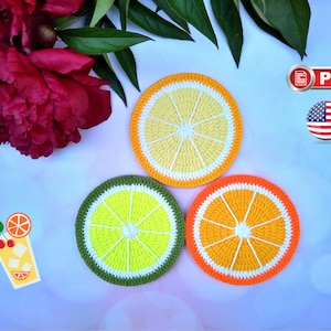 Fruit Coasters Crochet Pattern, Table Decor