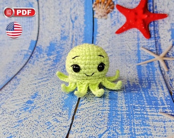 Schema uncinetto amigurumi polpo, schema creatura marina, animali marini all'uncinetto, portachiavi polpo