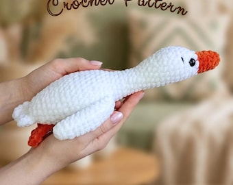 Häkelanleitung für eine Gans, Häkel-Plüschtier, Amigurumi-Vogel-Anleitung, PDF-Tutorial