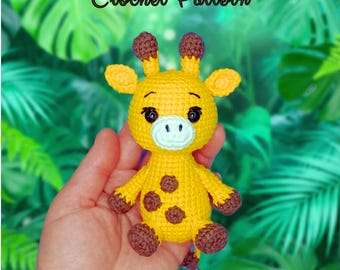 Patrón de jirafa amigurumi de ganchillo, animales de safari de ganchillo, tutorial en PDF