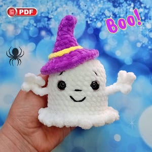 No Sew Halloween Ghost Crochet Pattern, Ghost Decor, Crochet Halloween Amigurumi Pattern, Ghost Plushie