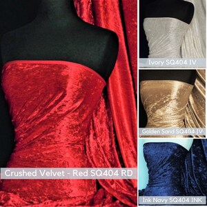 Premium Crushed Velvet Fabric 2 Way Stretch Material SQ404 by Tia Knight