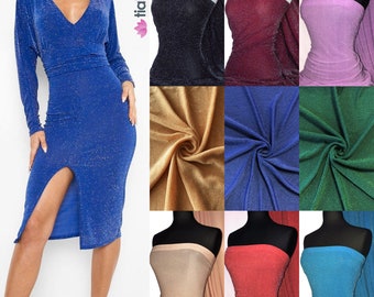 Slinky Shimmer Glitter 4 Way Stretch Dressmaking Interior Décor Fabric- Q1183