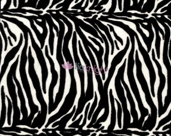 Polar Fleece Anti Pill Washable Soft Fabric- NEW Zebra SQ612 WHTBK By Tia Knight