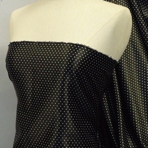 Super Weicher Satin Stoff - Schwarz Pin Spots Q831 BKWHT Von Tia Knighter