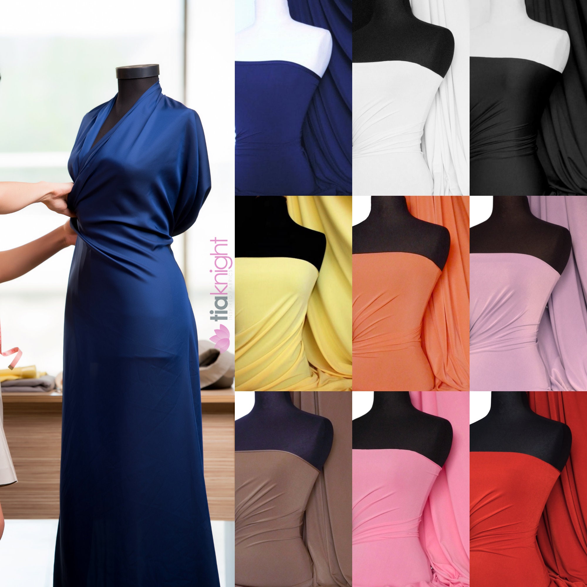 Micro Elastane Jersey 4 Way Stretch Dressmaking Sports Crafts Fabric- Q259 By Tia Knight