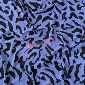 Chiffon Soft Touch Sheer Fabric- Blue Pebble Strokes SQ763 BLBK By Tia Knight