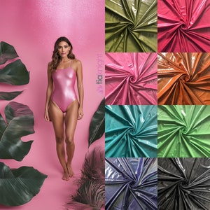 Metallic Foil Gloss Nylon Jersey 4 Way Stretch Dance/Swim Fabric- SQ694 By Tia Knight