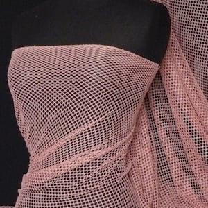 Fishnet (6mm) 4 Way Stretch Material- Dark Dusky Pink Q319 DKPN By Tia Knight