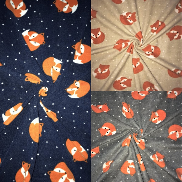 Polar Fleece Anti Pill Washable Soft Fabric- Sleeping Foxes SQ302 By Tia Knight