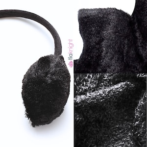 Poodle Faux Imitation Fur Fabric- Black Q1260 BK By Tia Knight