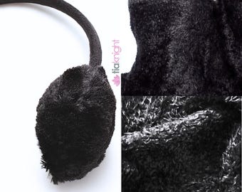 Poodle Faux Imitation Fur Fabric- Black Q1260 BK By Tia Knight