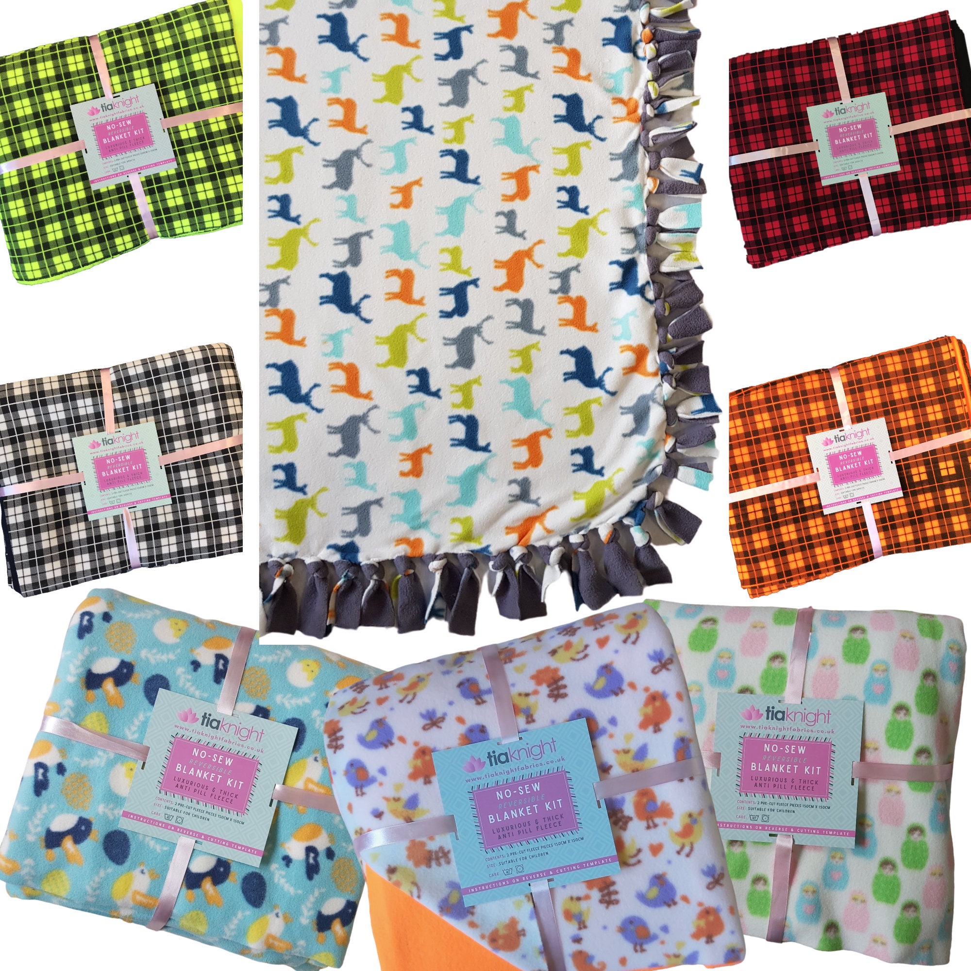 No Sew Anti-Pill Fleece Throw Blanket Kit 48 x 60 Inch With