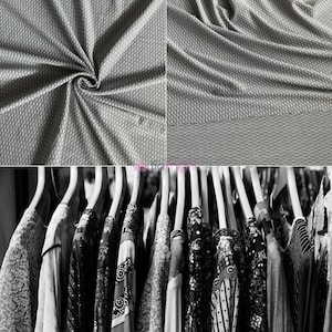 Polyjersey 4-vägs stretchtyg - Monokrom abstrakt SQ880 WHTBK av Tia Knight