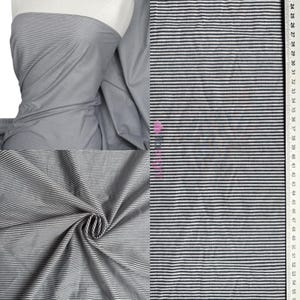 Cotton Poplin Material- Black/White Vertical Stripes Q980 BKWHT By Tia Knight