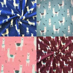 Polar Fleece Anti Pill Washable Soft Fabric- Llama Glama SQ352 By Tia Knight
