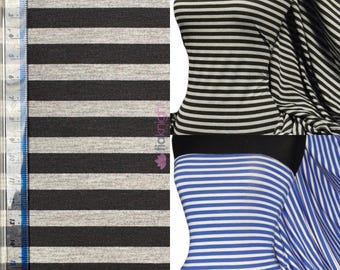 Viscose Cotton 4 Way Stretch Dressmaking Fabric- Horizontal Stripe Q1103 By Tia Knight