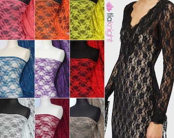 Flower Stretch Lace Lingerie Dressmaking Fabric- Q137 By Tia Knight