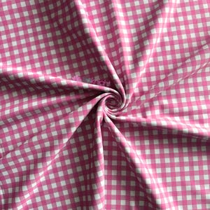 Luxe Heavy Matt Elastan 4-Wege-Stretch Schneiderei Swim Fabric - Gingham SQ882 Rosa