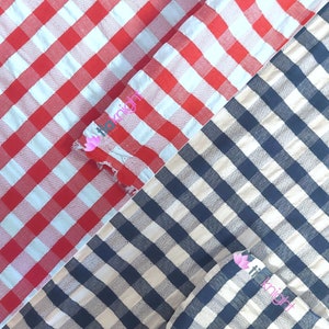 Seersucker Poly Cotton Woven Crafting Summer Dressmaking Fabric 59&quot; Wide- Gingham SQ753 By Tia Knight