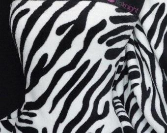 Micro Fleece Ultra Weicher, Flauschiger Stoff - Schwarz / Weiß Zebra Q876 BKWHT Von Tia Knight