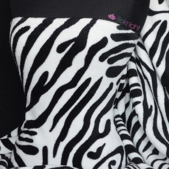 Micro Fleece Ultra Soft Fluffy Fabric- Black/White Zebra Q876 BKWHT By Tia Knight