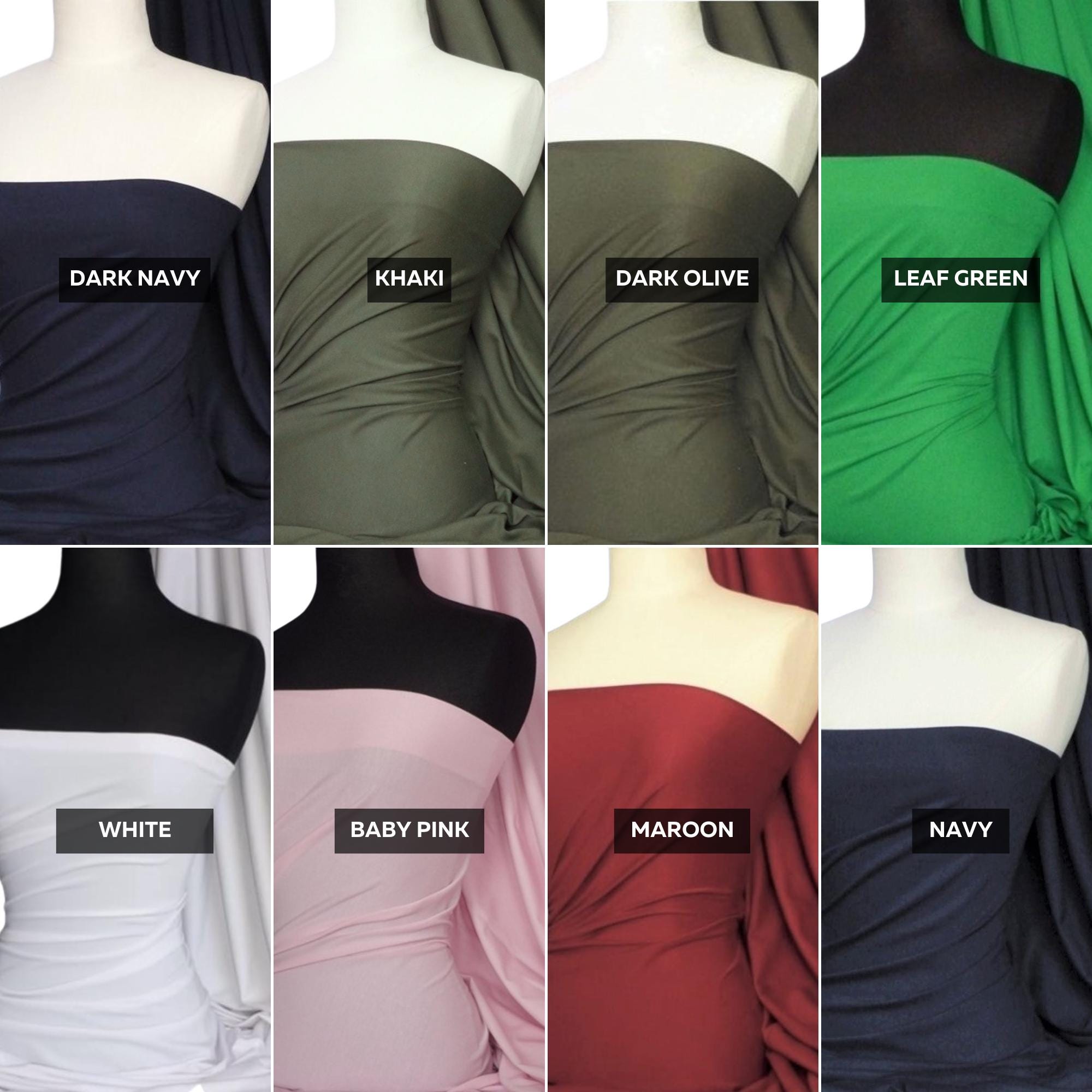 Cotton Elastane Jersey 4 Way Stretch T-shirt Dressmaking Fabric Q35 by ...