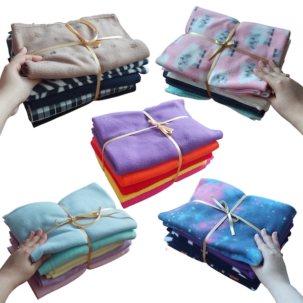 Large Fat Quarter Polar Fleece Bundle for Quilting & Crafts- Eco Friendly Fabric Off-Cuts