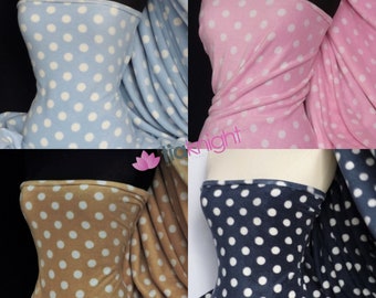 Polar Fleece Anti Pill Washable Soft Fabric- Polka Dots Q44 By Tia Knight