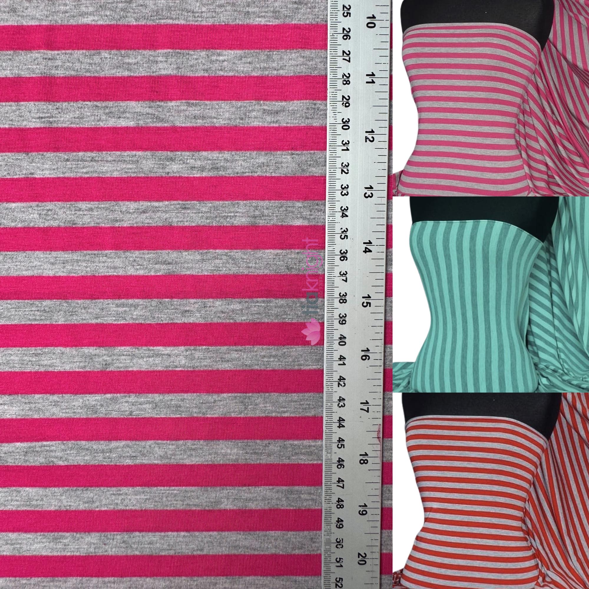 Viscose Cotton Soft Stretchy Dressmaking Fabric- Stripes Q1152 By Tia Knight