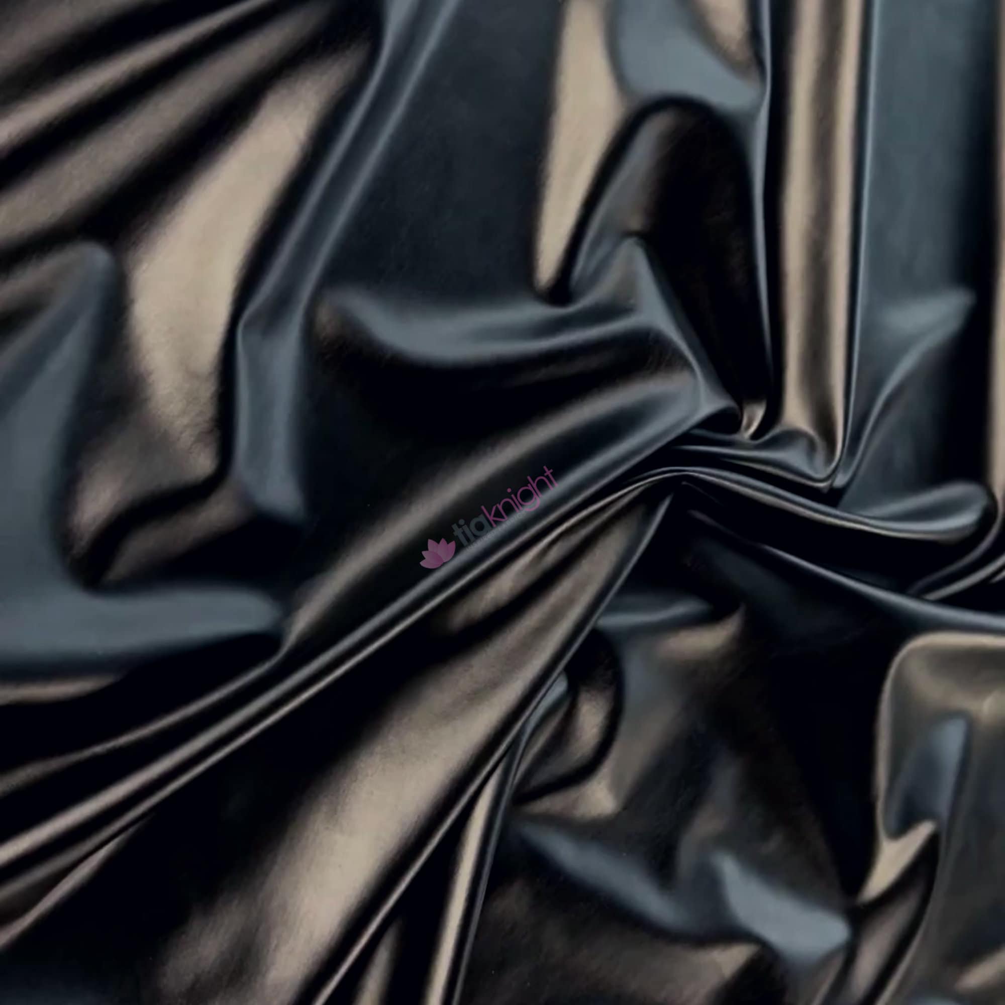 Shiny Black Pleather Faux Leather Stretch Vinyl Polyester Spandex 190 GSM  Apparel Craft Fabric 58-60 Wide By The Yard