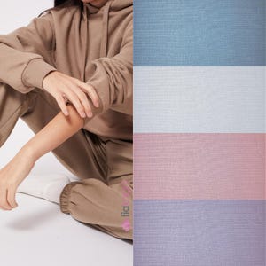 Materiale per abbigliamento da salotto tubolare elasticizzato a maglia con polsini a coste - SQ733 di Tia Knight