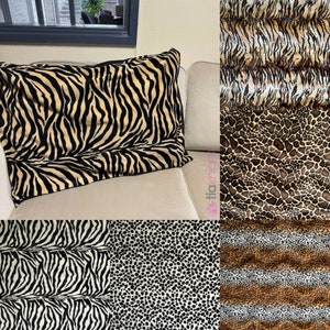 Velboa Soft Plush Faux Fur Interior Decor Fabric- Animal Designs By Tia Knight