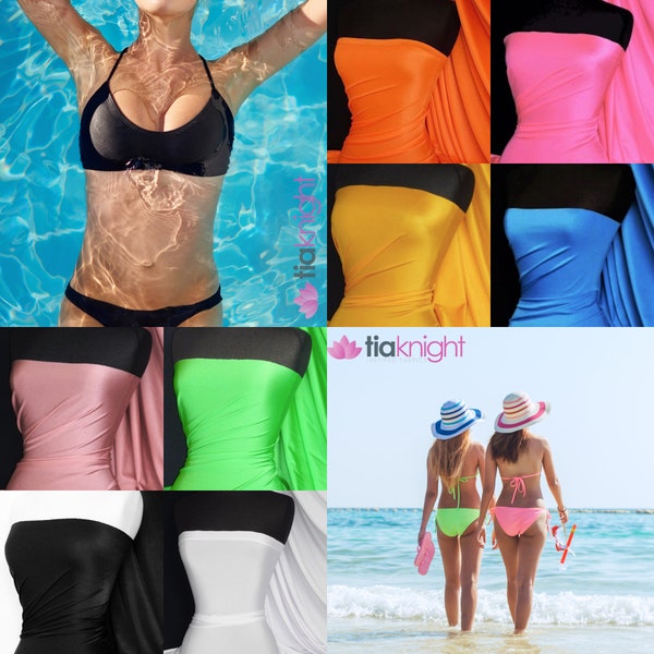 Glanzend nylon zwemspandex 4-way stretch waterdichte stof Q54 Oeko-Tex gecertificeerd