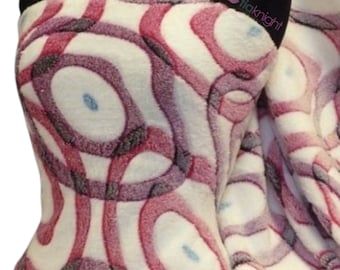 Micro Fleece Ultra Soft Fluffy Fabric- Pink Abstract Q1124 PN By Tia Knight