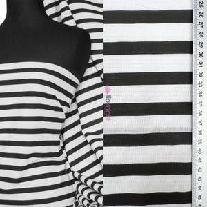 Poly Cotton Schneiderei Handwerk Material - Schwarz / Weiß Vertikale Streifen Q1015 BKWHT Von Tia Knight