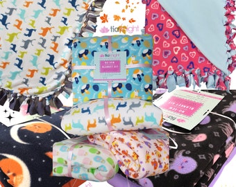 A/W No-Sew Fleece Halloween Christmas Blanket DIY Kit | Children & Adults Gift Idea | Reversible Double-Sided | Instructions Included