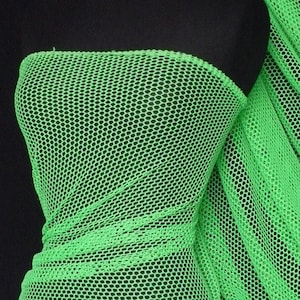 Fishnet (6mm) 4 Way Stretch Material- Lime Green Q319 LMGR By Tia Knight