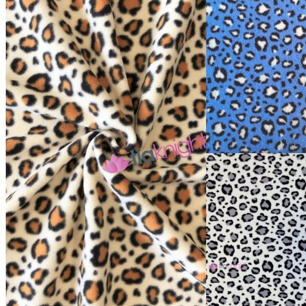 Polar Fleece Anti Pill Washable Soft Fabric - Cheetah Beige/Camel SQ500 BGCML By Tia Knight