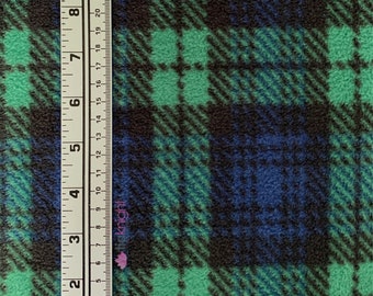 Polar Fleece Waschbar Weicher Stoff Anti-Pilling- Old School Tartan Marine / Dunkelgrün Q1406 NYDGRN Von Tia Knighter