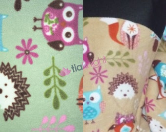 Polar Fleece Anti Pill Washable Soft Fabric- Woodland Print Q1219 By Tia Knight