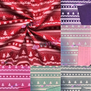 Polar Fleece Double Sided Anti Pill Washable Soft Fabric- Festive Fairisle SQ660 By Tia Knight