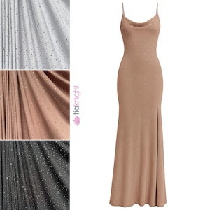 Luxe Heavy Matt Lycra 4-Wege-Stretch Dance Stoff- Holographische Silber Pailletten SQ974 Von Tia Knight