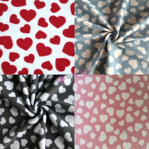 Polar Fleece Anti Pill Washable Soft Fabric- NEW Hearts SQ750 By Tia Knight