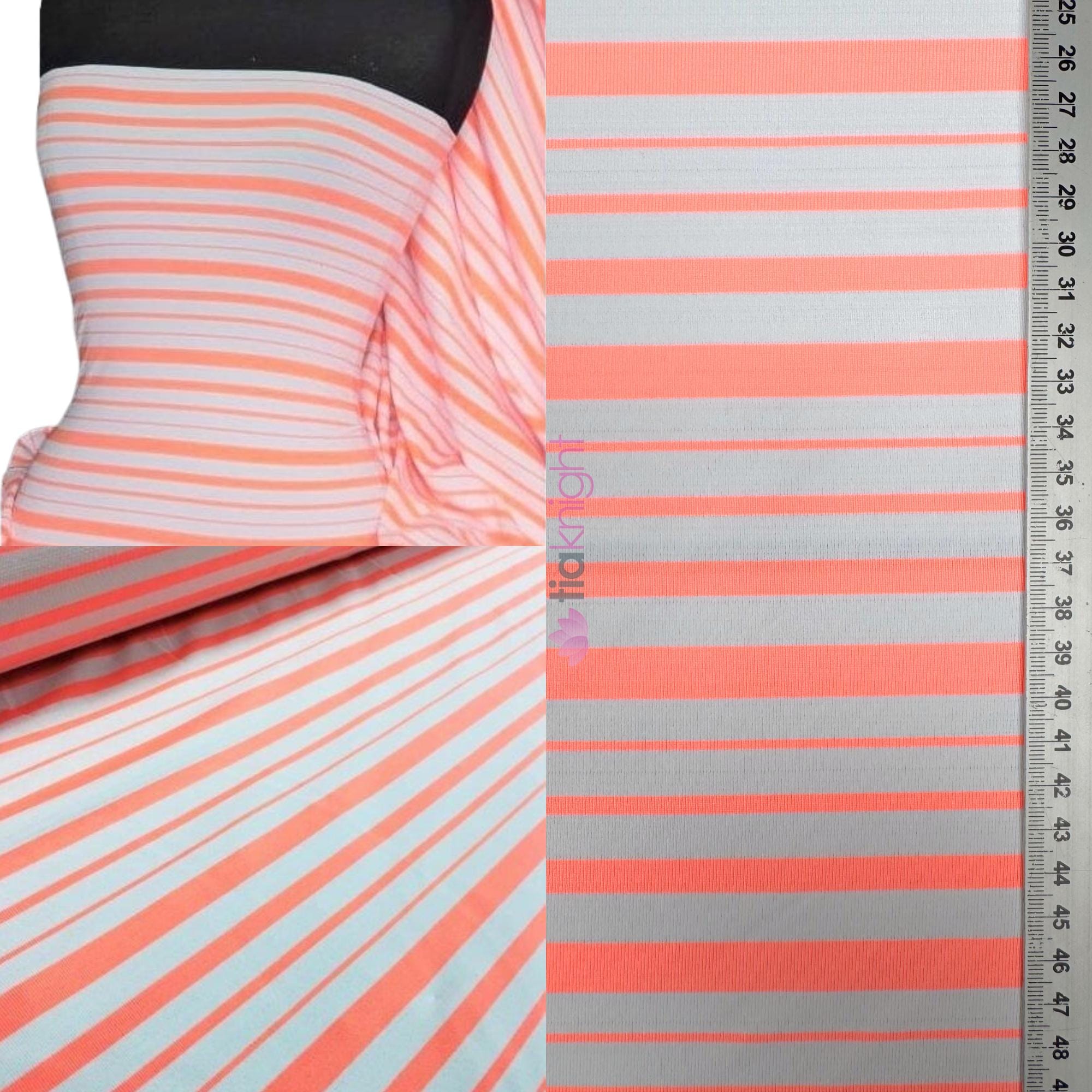 Jersey Elastane 4 Way Stretch Dressmaking Fabric- Multi Horizontal ...