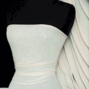 Tissu extensible léger en poly viscose filé - Ivoire PVSC IV par Tia Knight