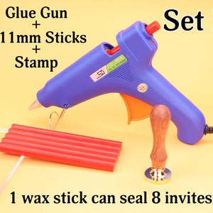 Kit timbro sigillo di cera con pistola per colla, sigillo di cera con pistola per colla, timbro sigillo di cera con stick di colla, timbro sigillo di cera personalizzato per progetti fai da te, strumento sigillo di cera
